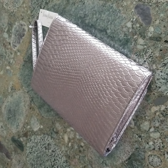 Silver Snakeskin Pattern Event Purse - Picture 3 of 10